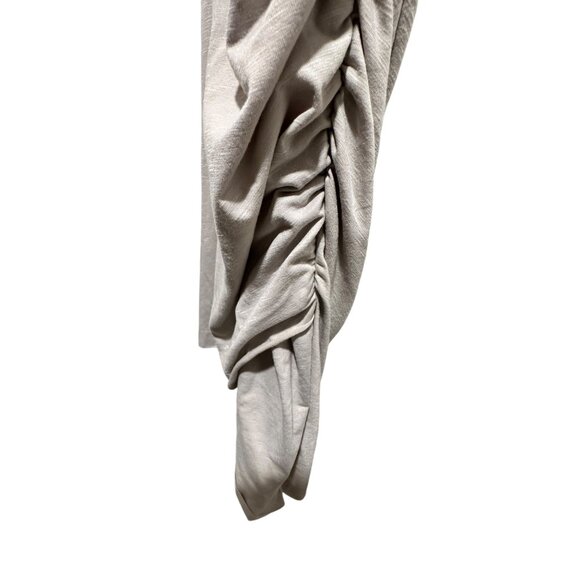✌️ 2/$40 ✌️ NWT Taupe Long T-Shirt Dressed with Ruched Side and V-Neck sz L - Picture 7 of 8